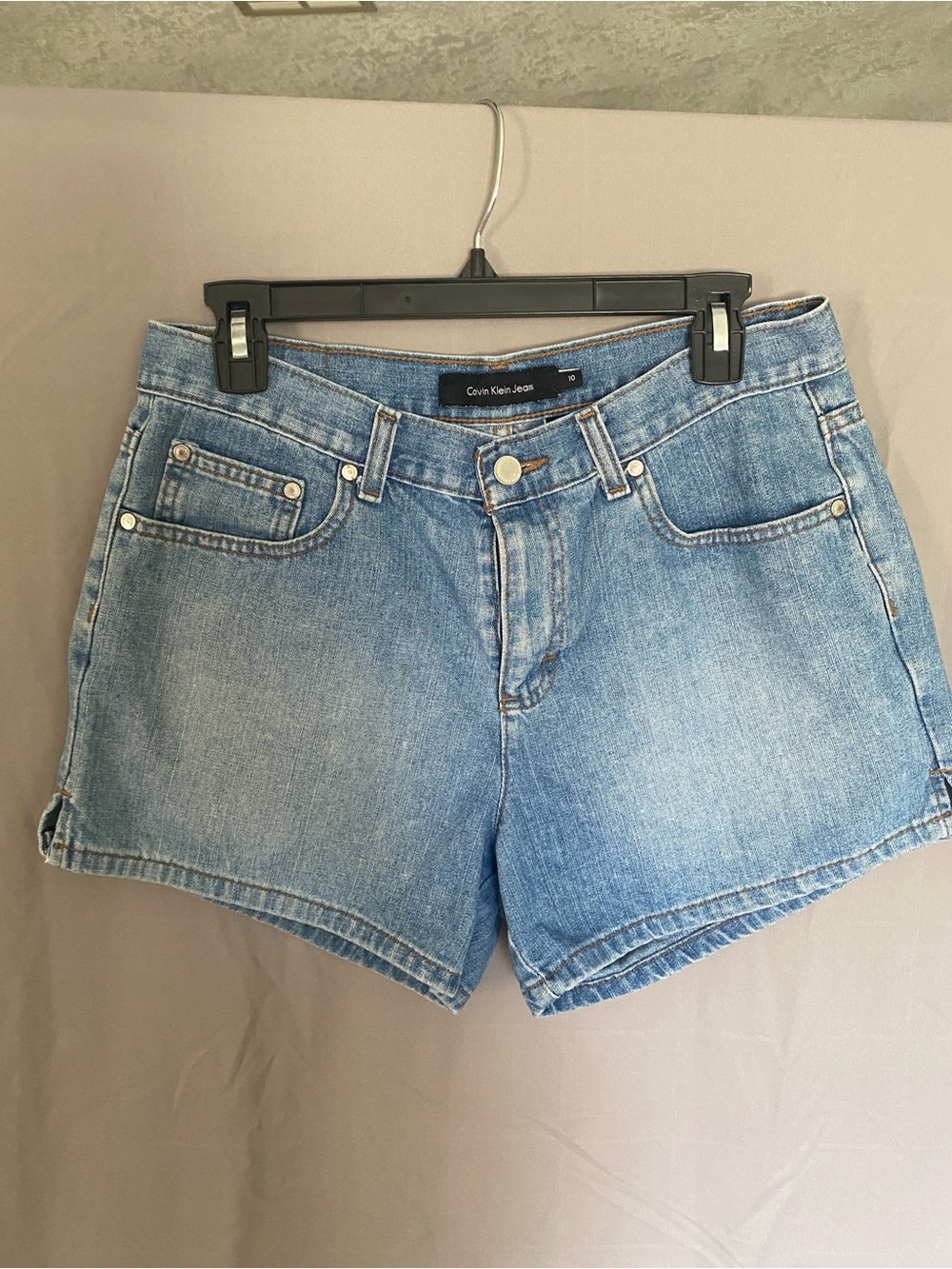 Calvin Klein Light Blue Denim Cutoff Shorts